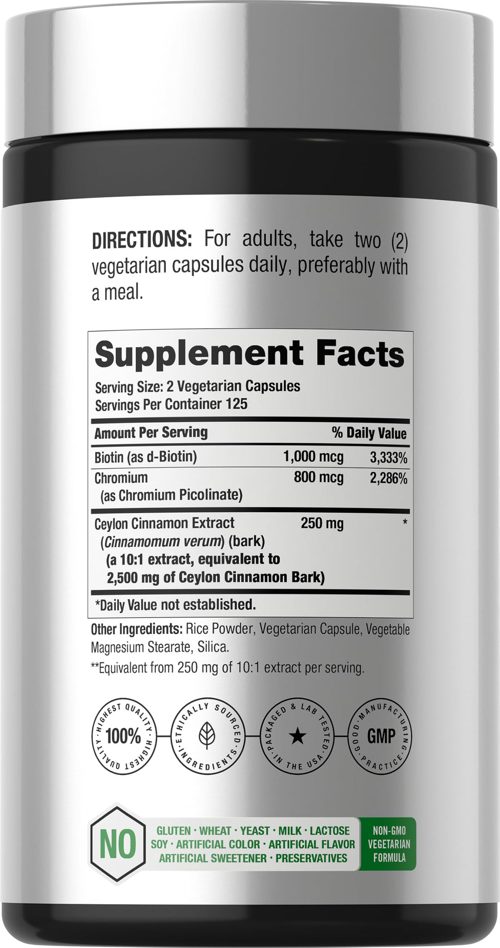 Cinnamon with Chromium & Biotin 250 Capsules Z31122