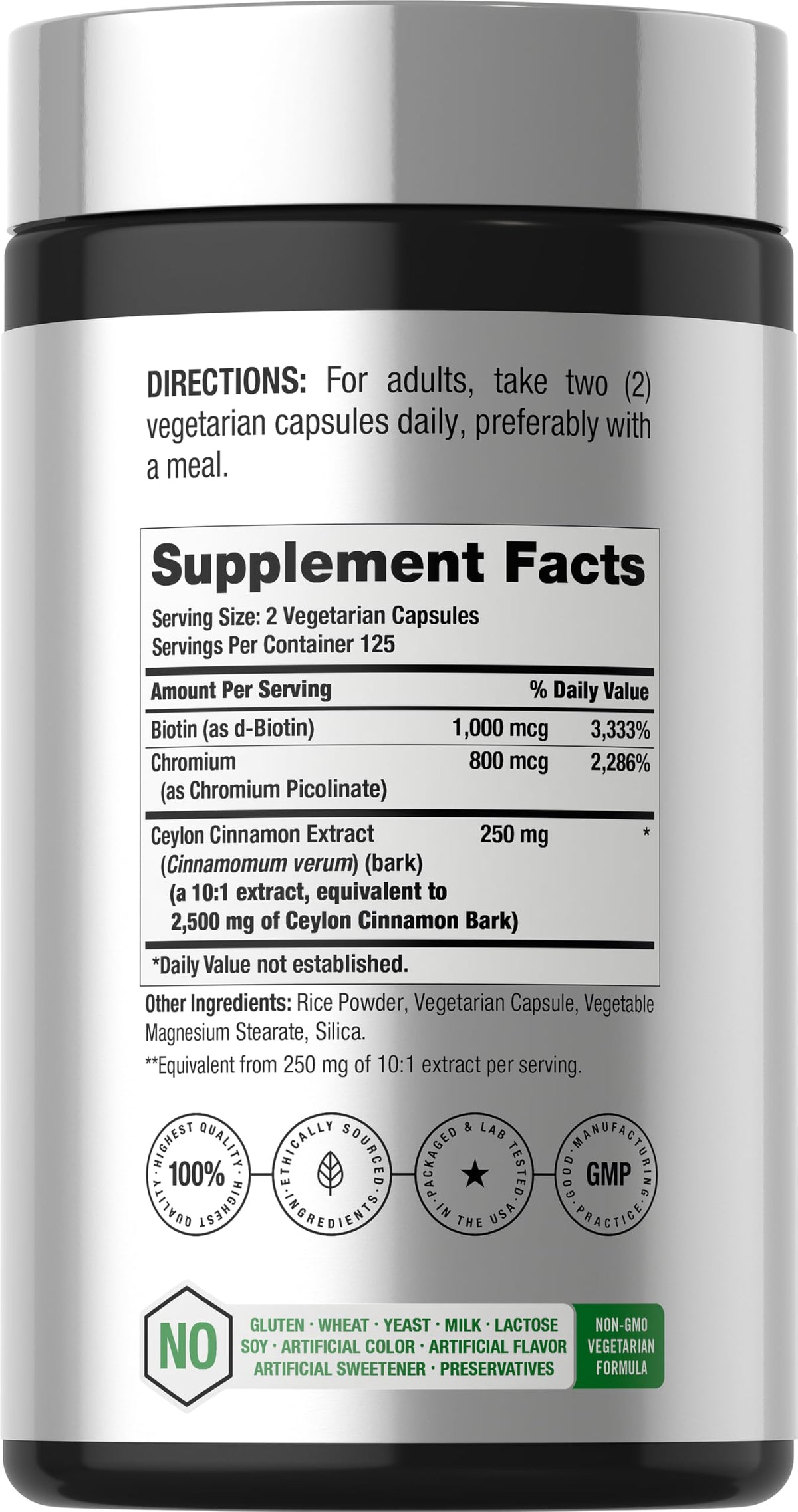 Cinnamon with Chromium & Biotin 250 Capsules Z31122