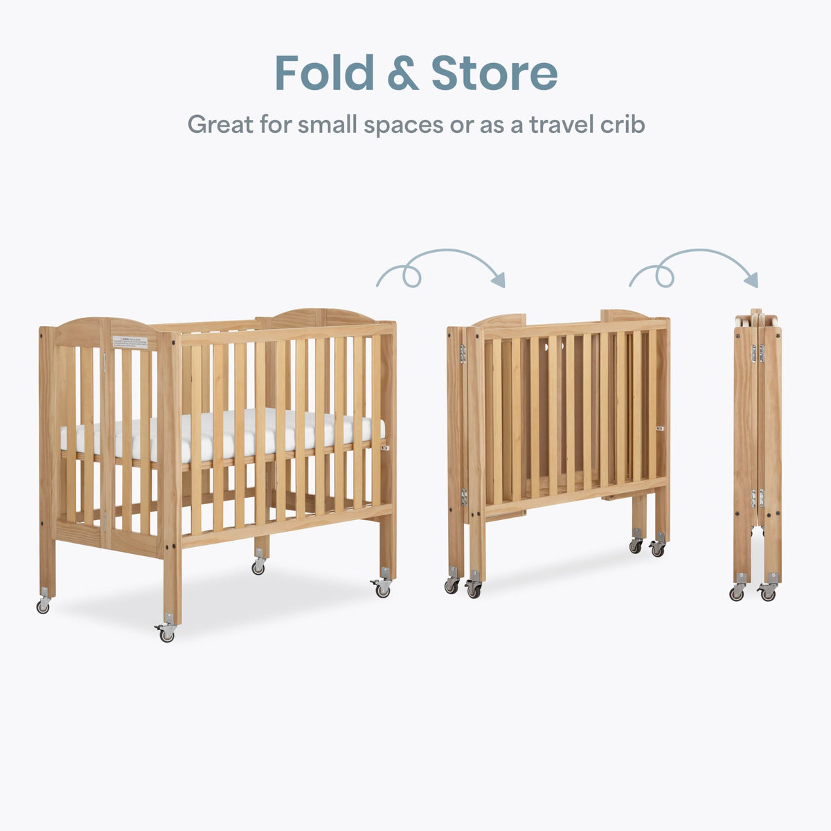 2-in-1 Portable Mini Crib with Mattress X9009