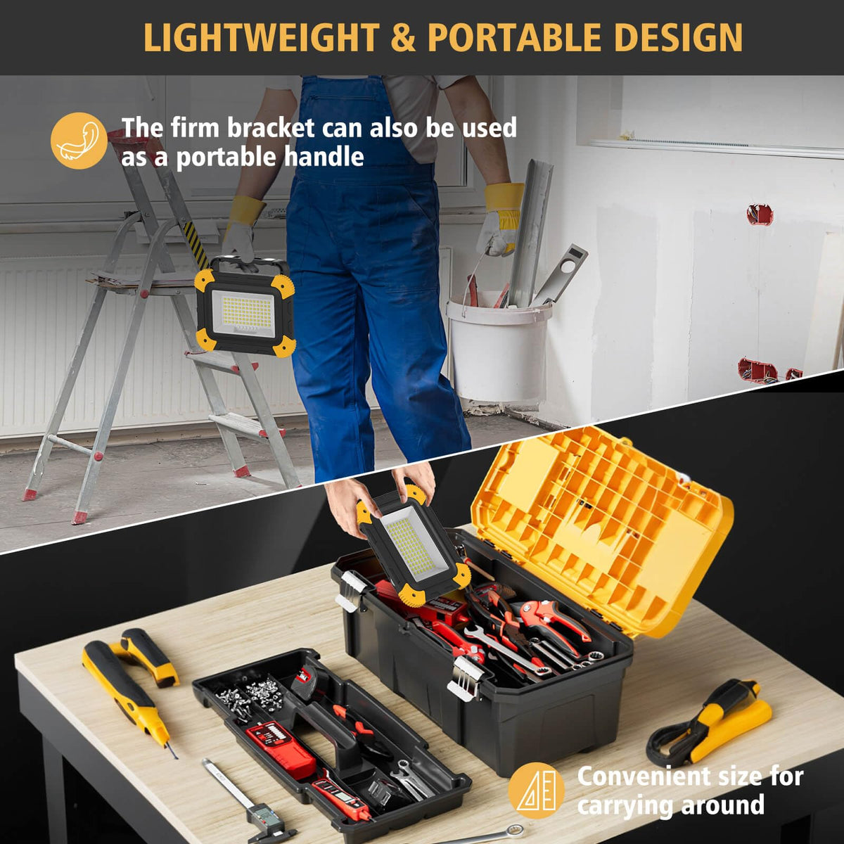 2-Pack Magnetic LED Work Lights USB Rechargeable 40W B800