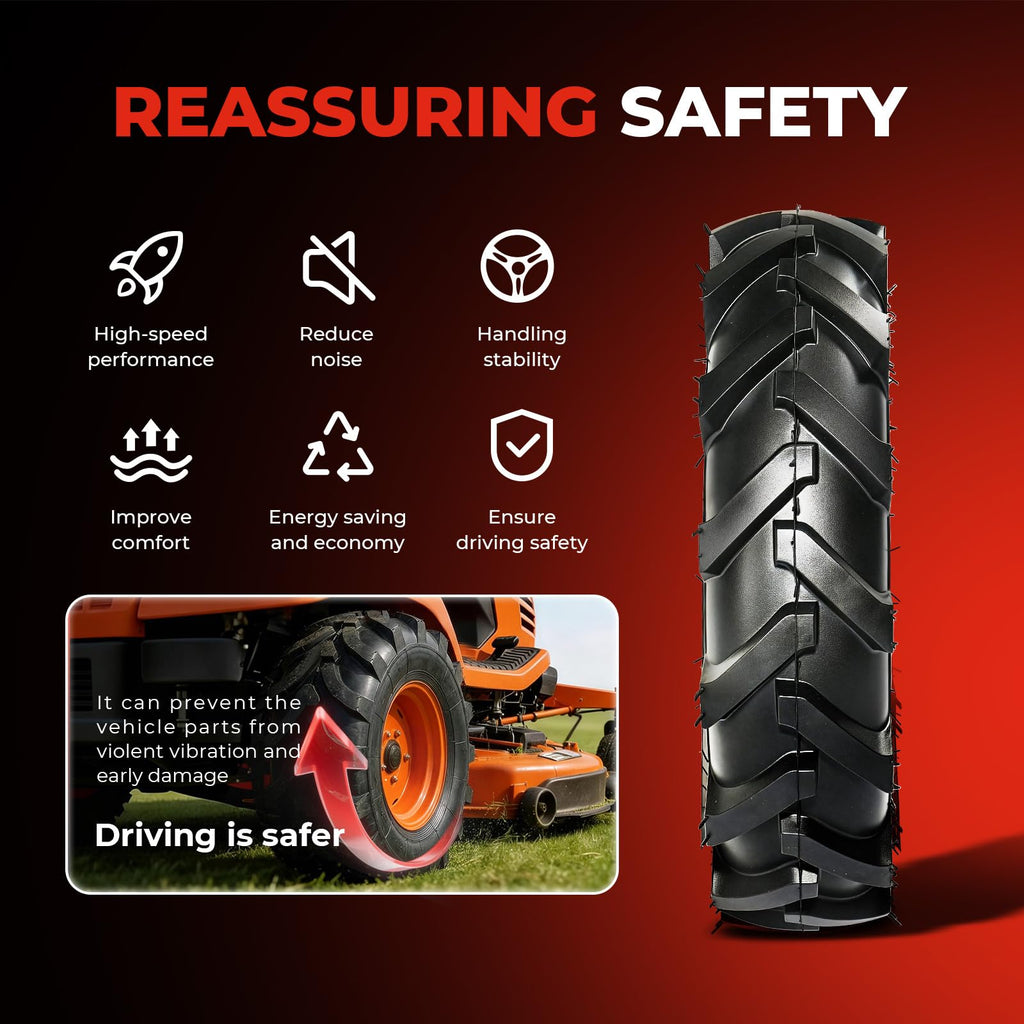 4.80x4.00x8 Lawn & Garden Mower Tires, Set of 2, 4 Ply Tubeless K9703