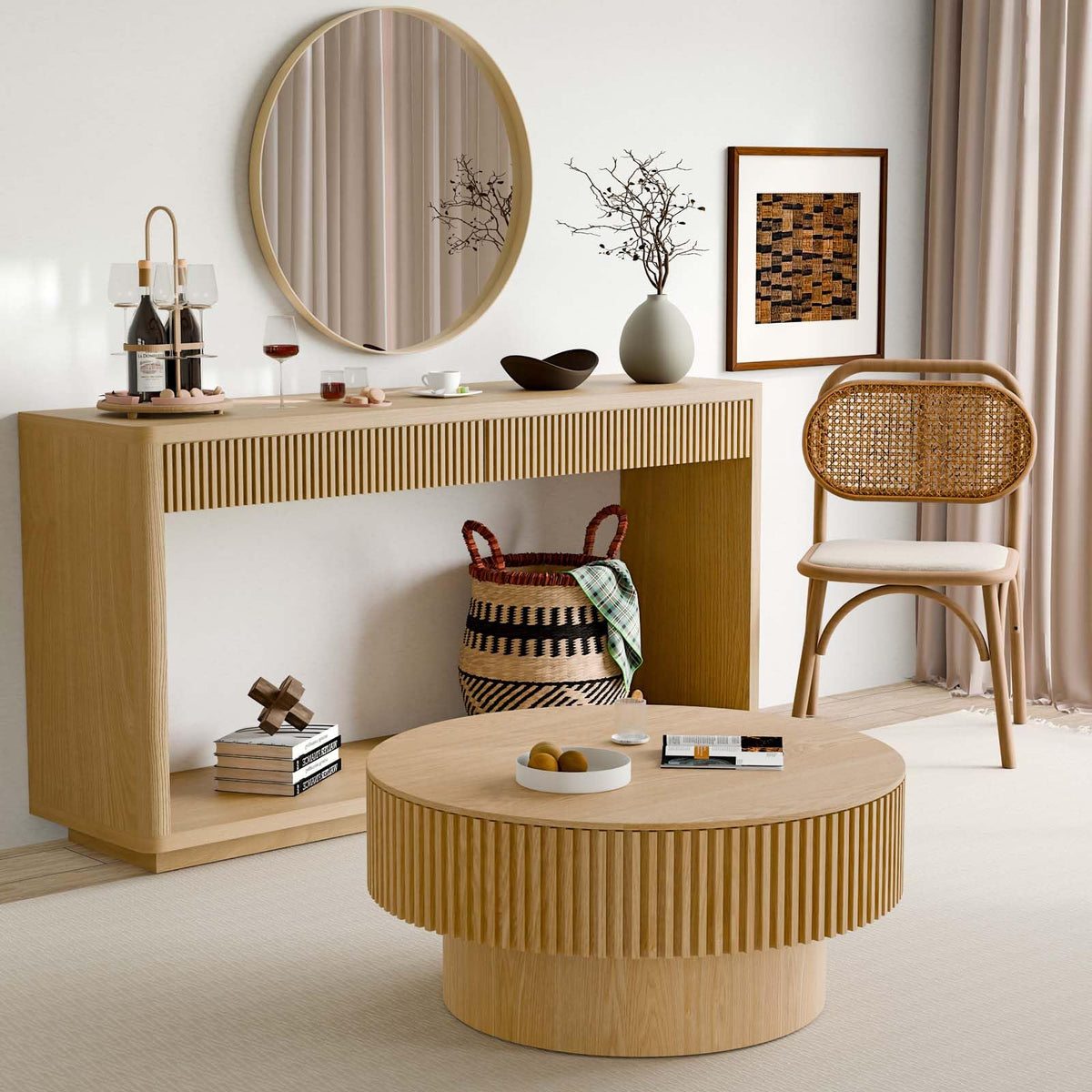 Round Coffee Table with Storage K677181