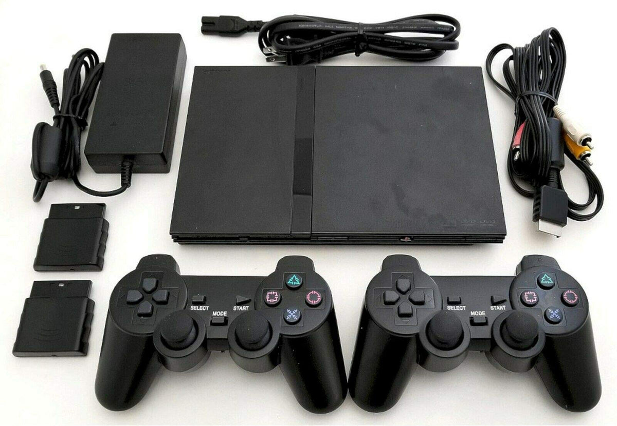 PS2 Slim Gaming Console with 2 Wireless Controllers I2072