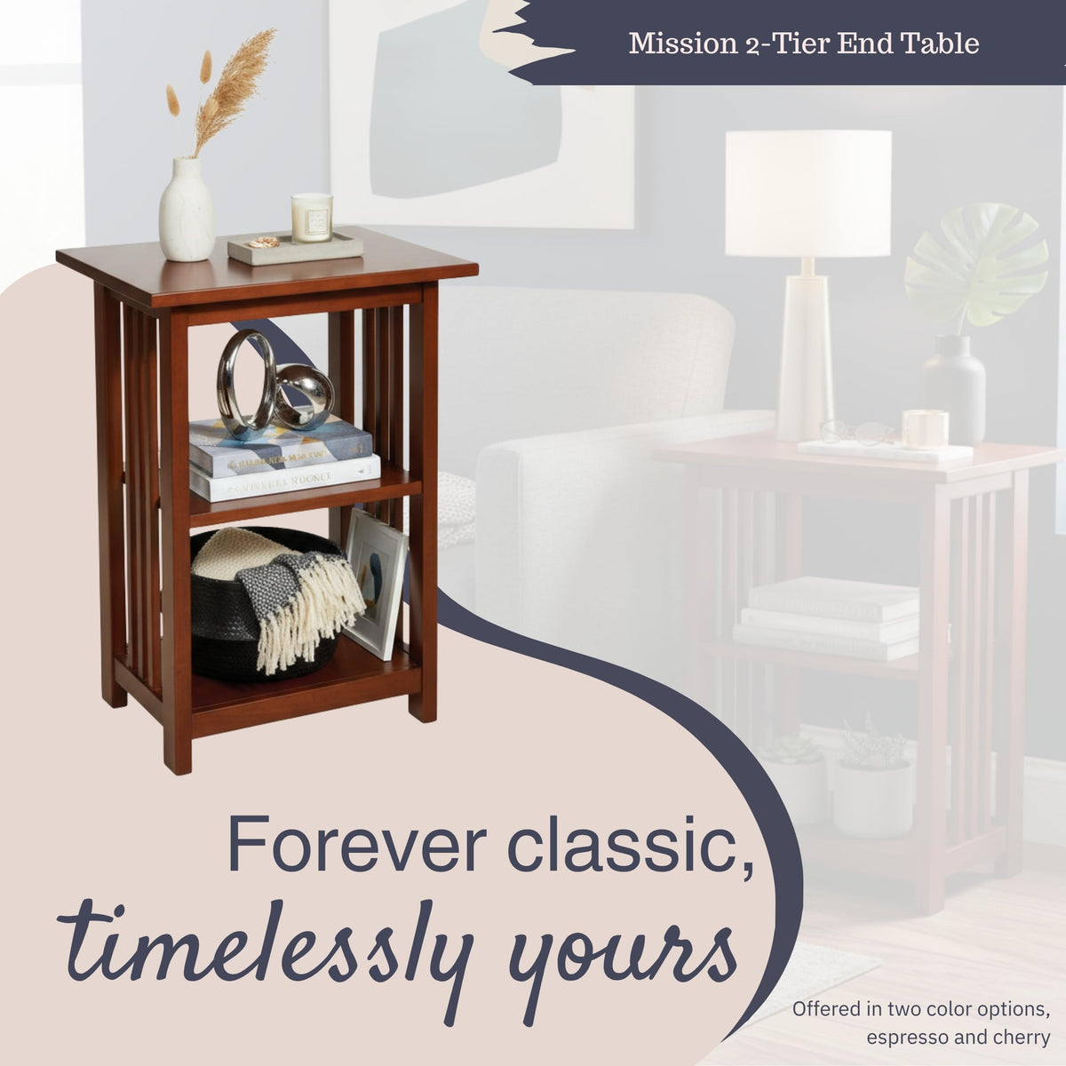 Cherry 3-Tier End Table M563003