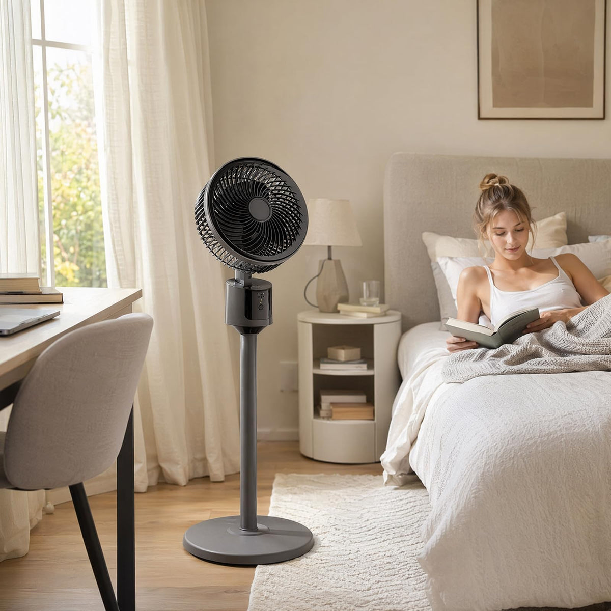 Lightweight Quiet Standing Fan (Grey) A810508
