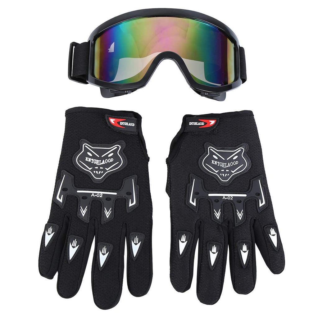 Black Motocross Helmet with Gloves and Goggles P843592