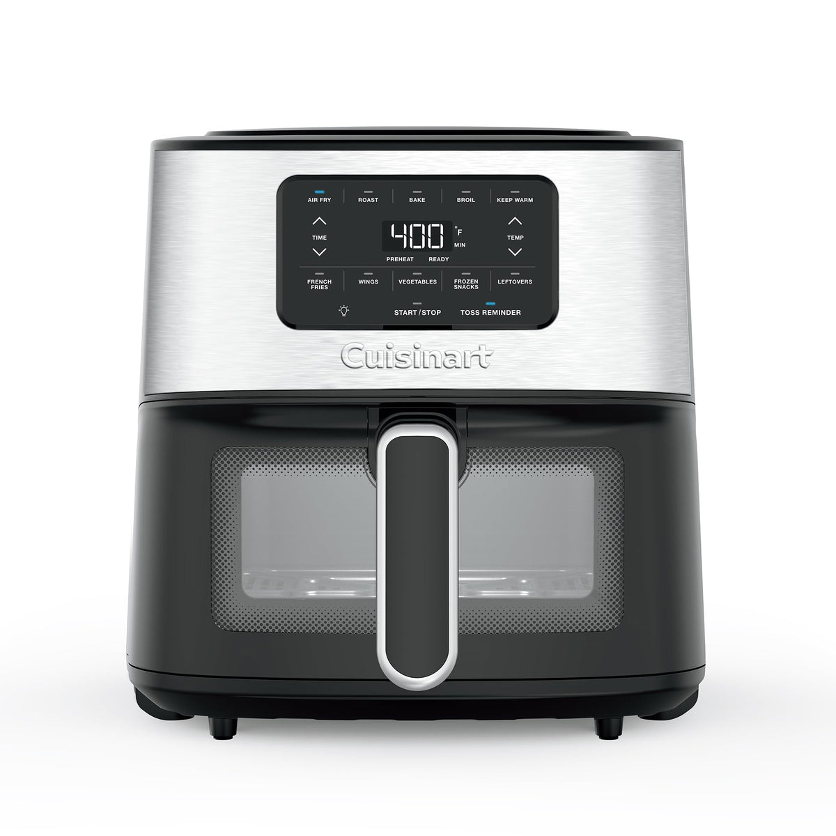 6-Quart Air Fryer with 5 Cooking Functions, Stainless Steel & Black S706