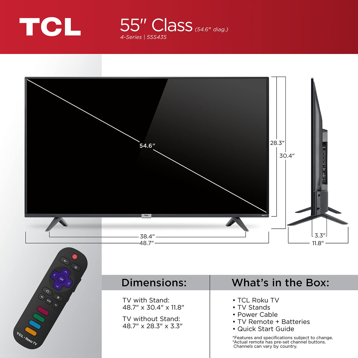 55" 4K UHD HDR Smart TV A601013
