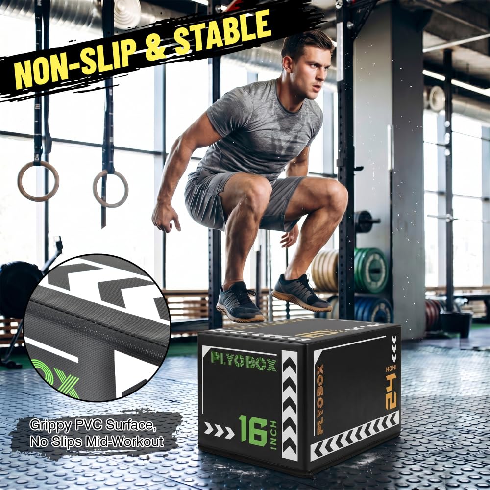 3-in-1 Non-Slip Foam Plyometric Jump Box Q79038