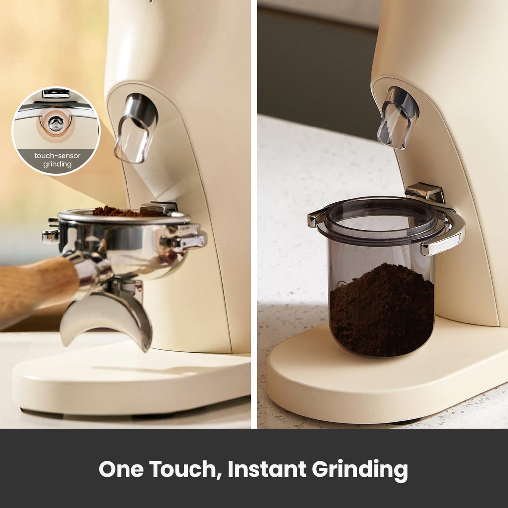 Electric Conical Burr Coffee Grinder with 60S Timer, White M976953
