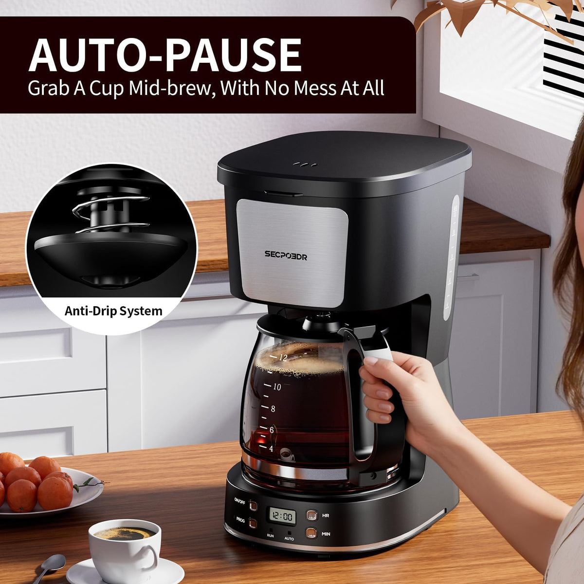 12 Cup Programmable Coffee Maker with Reusable Filter B5236