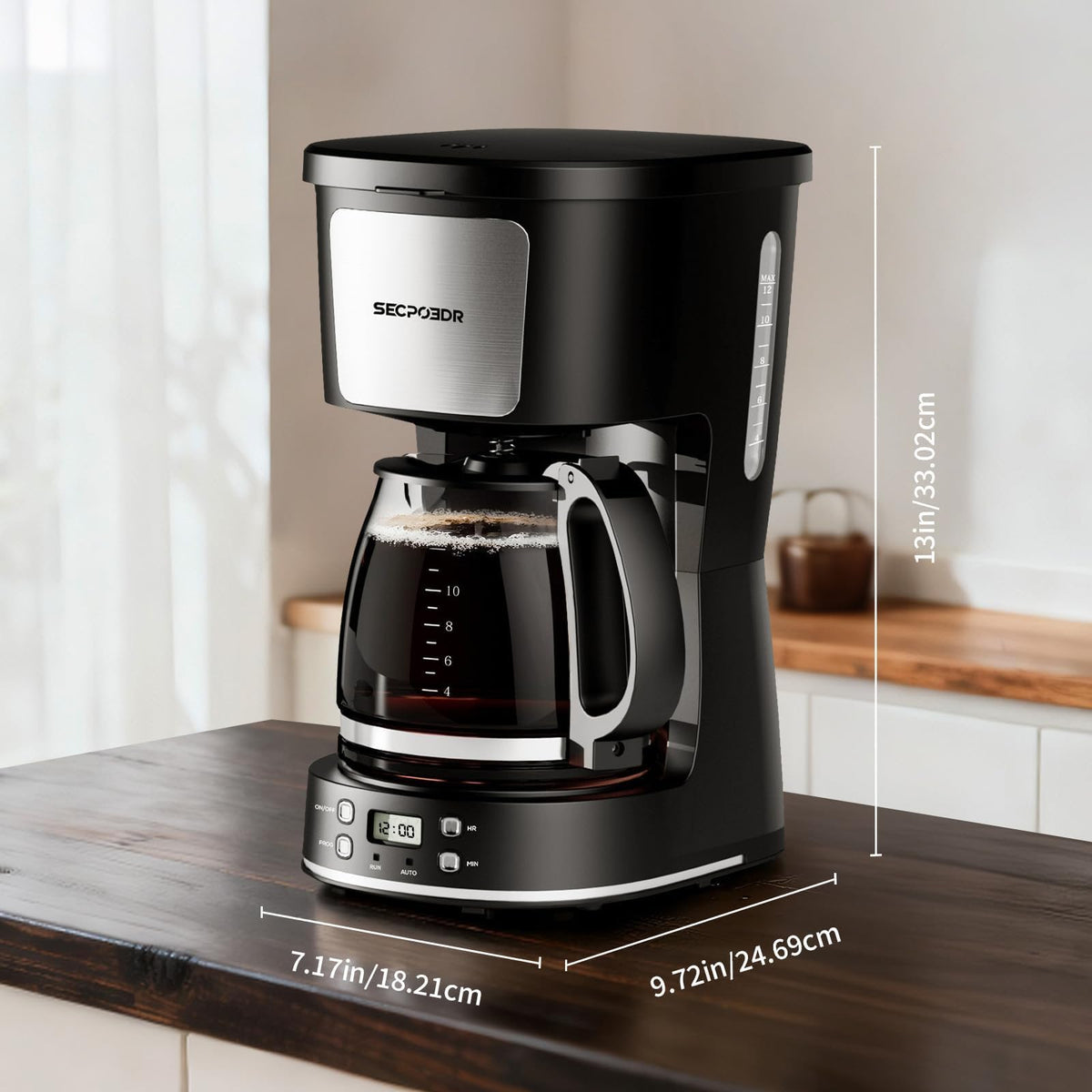 12 Cup Programmable Coffee Maker with Reusable Filter B5236