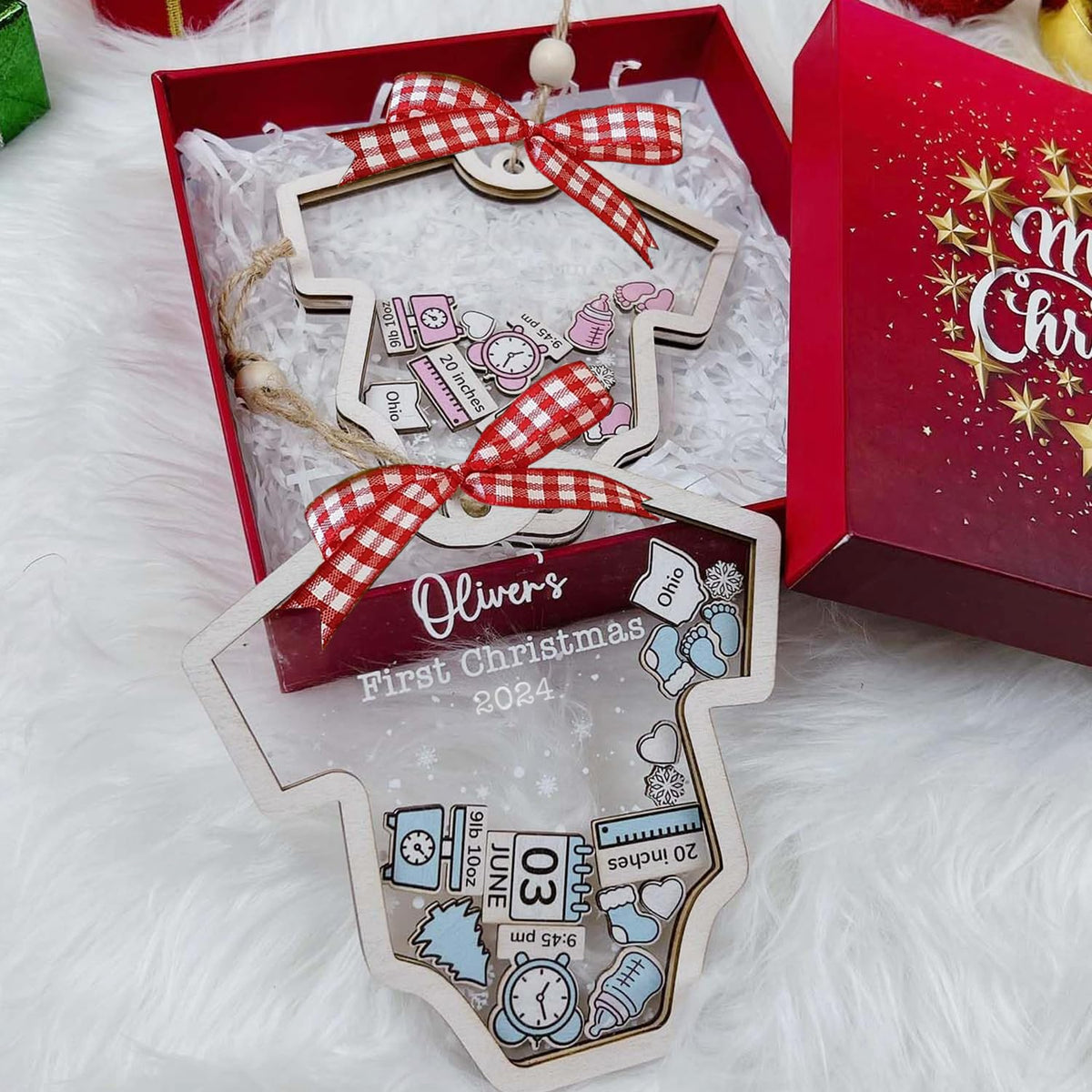 Baby's First Christmas Ornament 2026 Acrylic Wooden 5" R770
