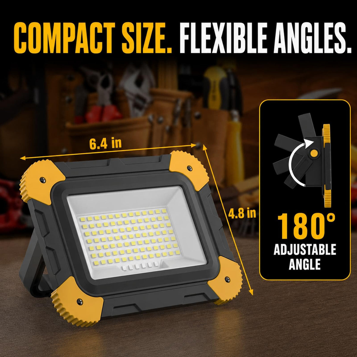 2-Pack Magnetic LED Work Lights USB Rechargeable 40W B800