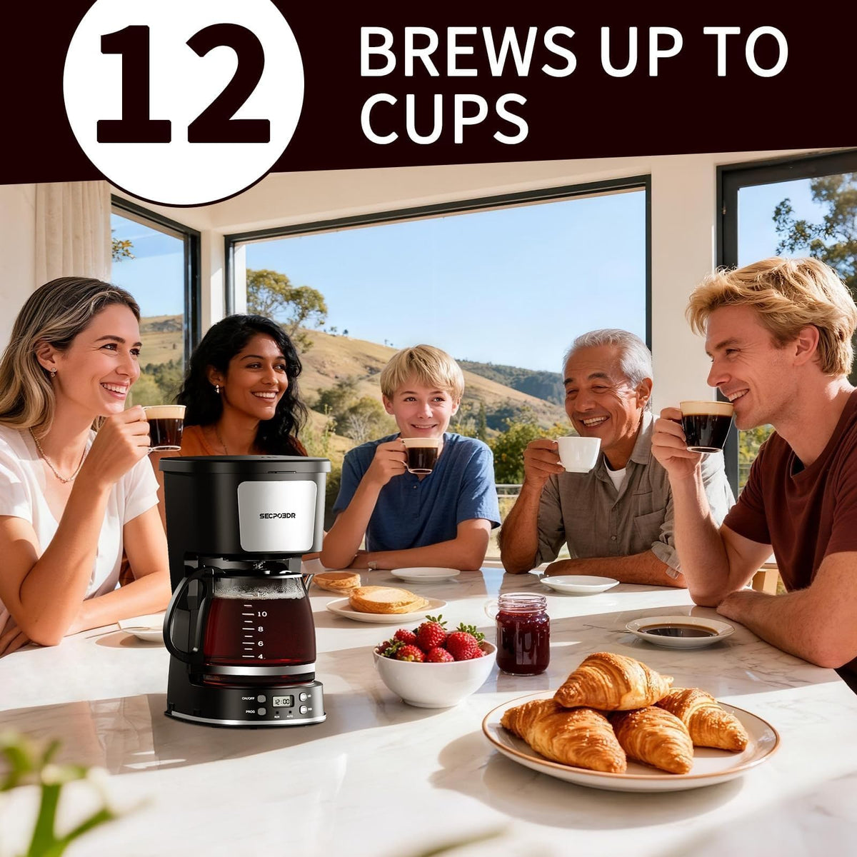 12 Cup Programmable Coffee Maker with Reusable Filter B5236