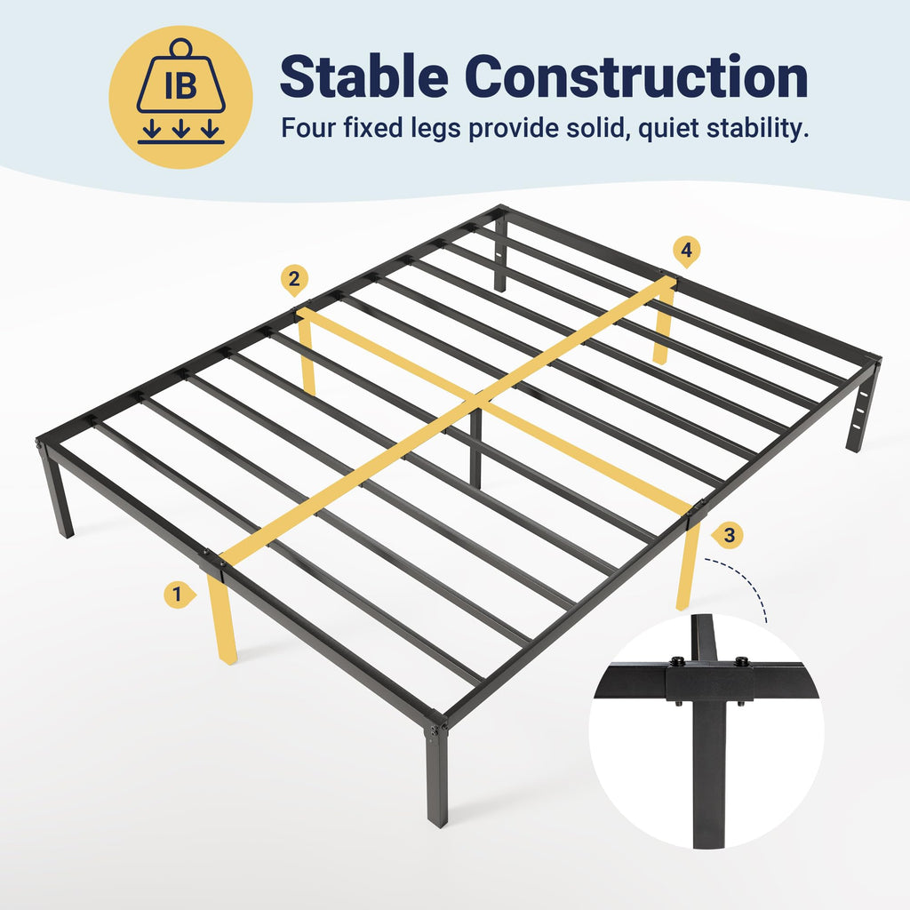 Queen 14 inch Metal Bed Frame with Storage Space B100631