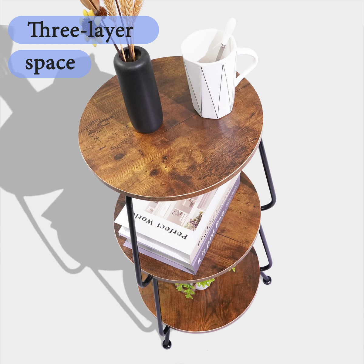 Round 3-Tier Wood Coffee Table D712