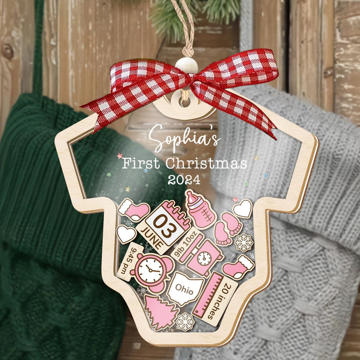 Baby's First Christmas Ornament 2026 Acrylic Wooden 5" R770