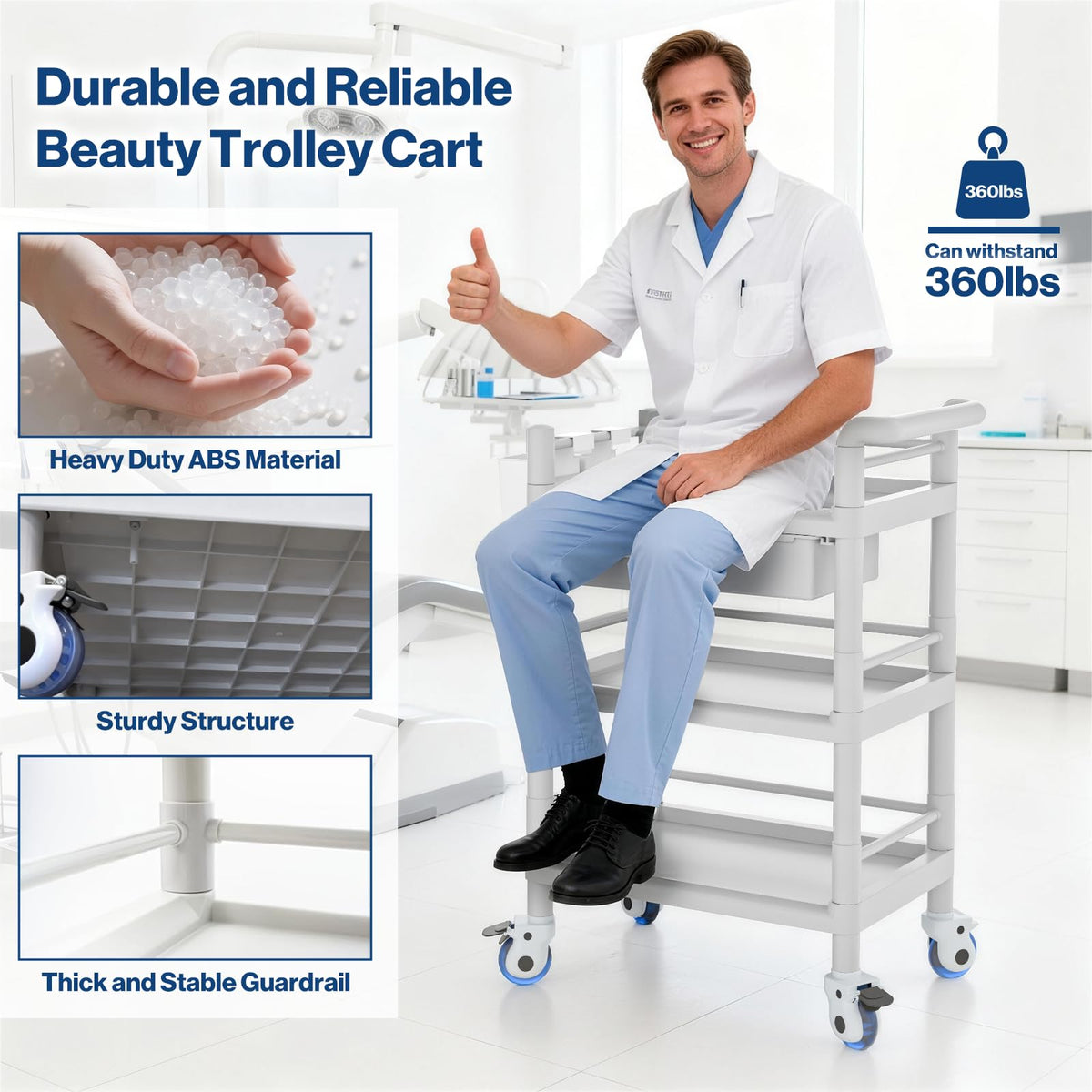 Medical Mobile Trolley Cart 3 Tier I8546