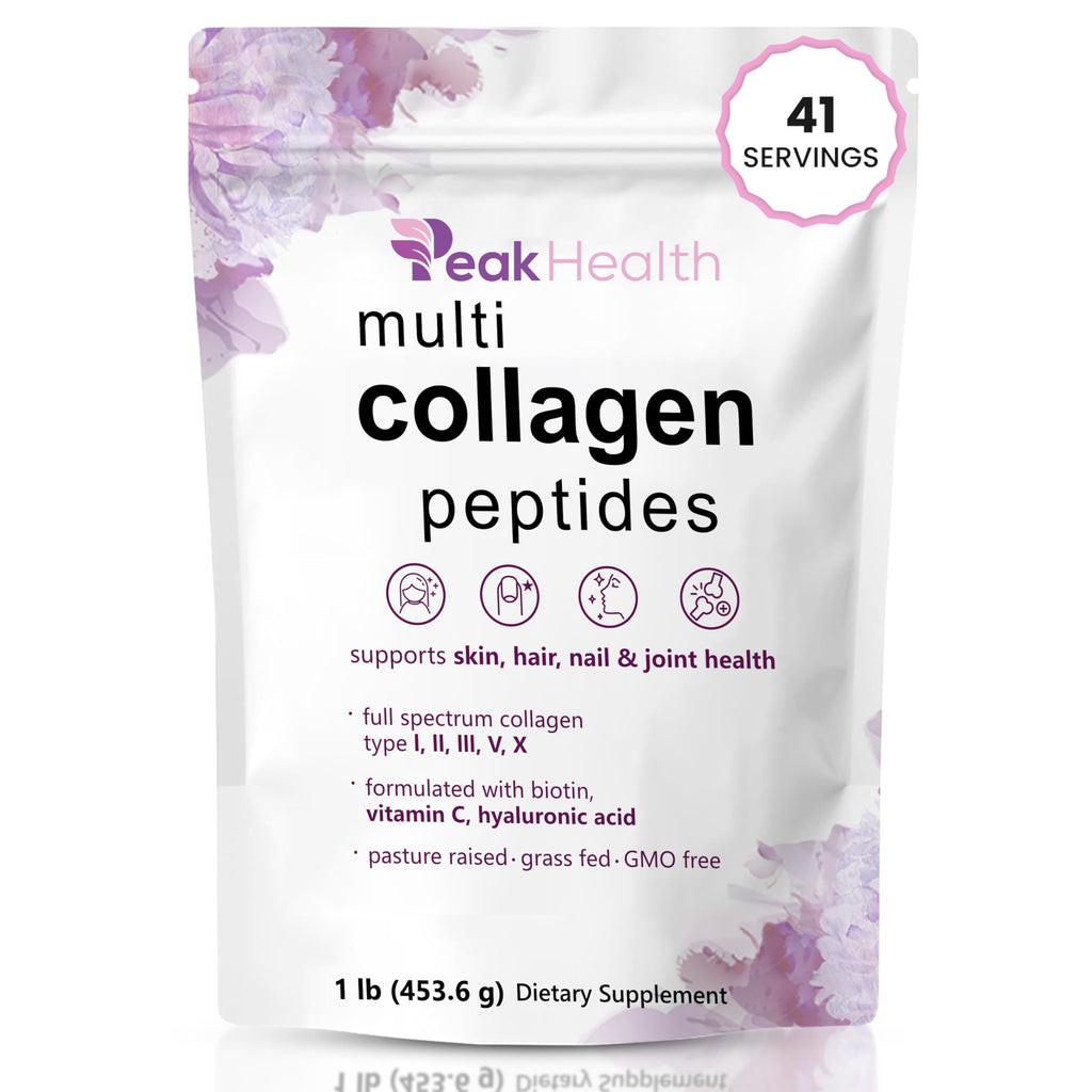 Multi Collagen Peptides Powder 1lb Types I II III V X R4461