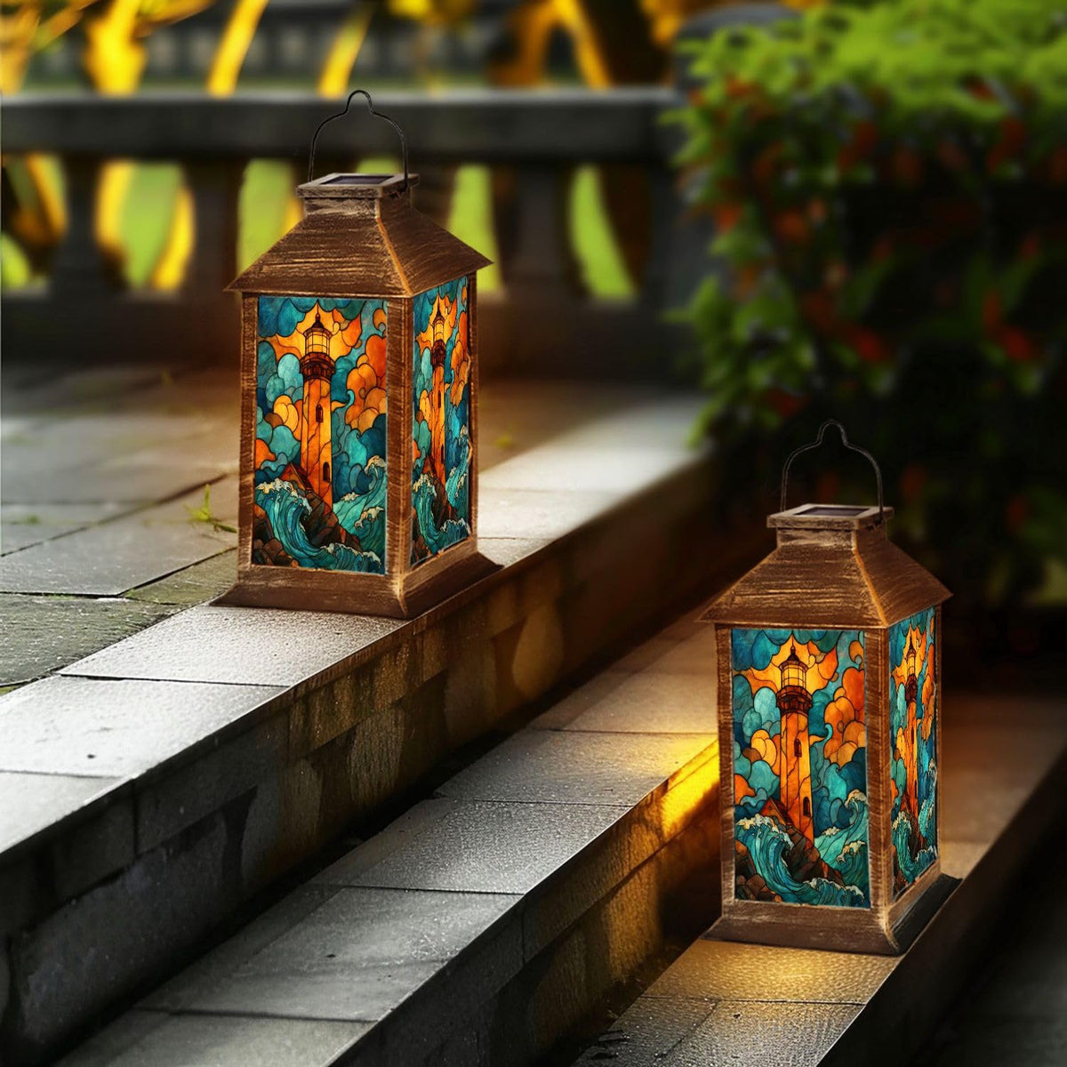 Solar Powered Outdoor Waterproof Hanging Lantern Y707822