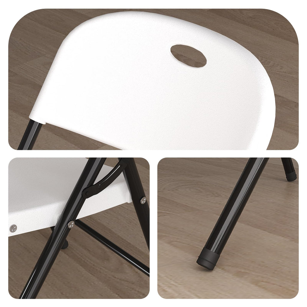 Heavy Duty Plastic Folding Chair with Reinforced Steel Frame V306