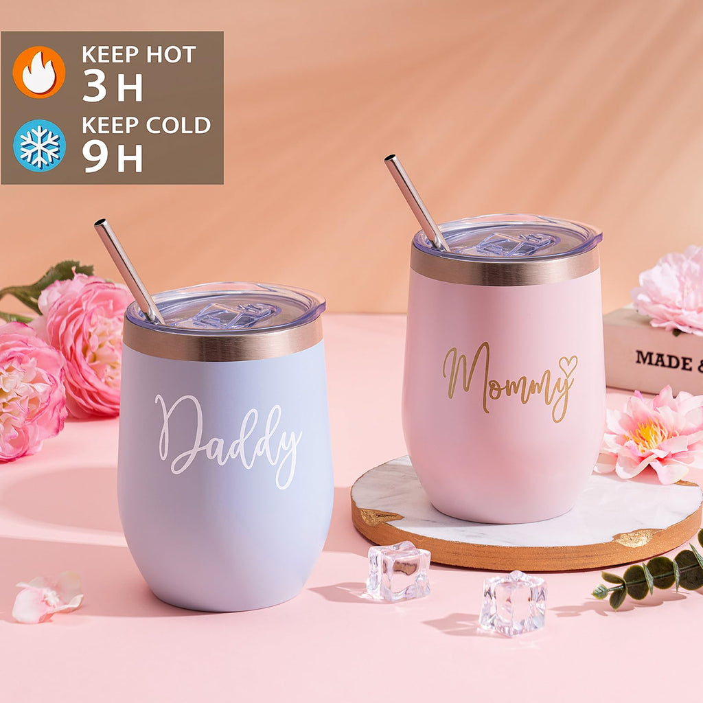 New Mom Gift Basket with Baby Clothes & Tumblers I8962