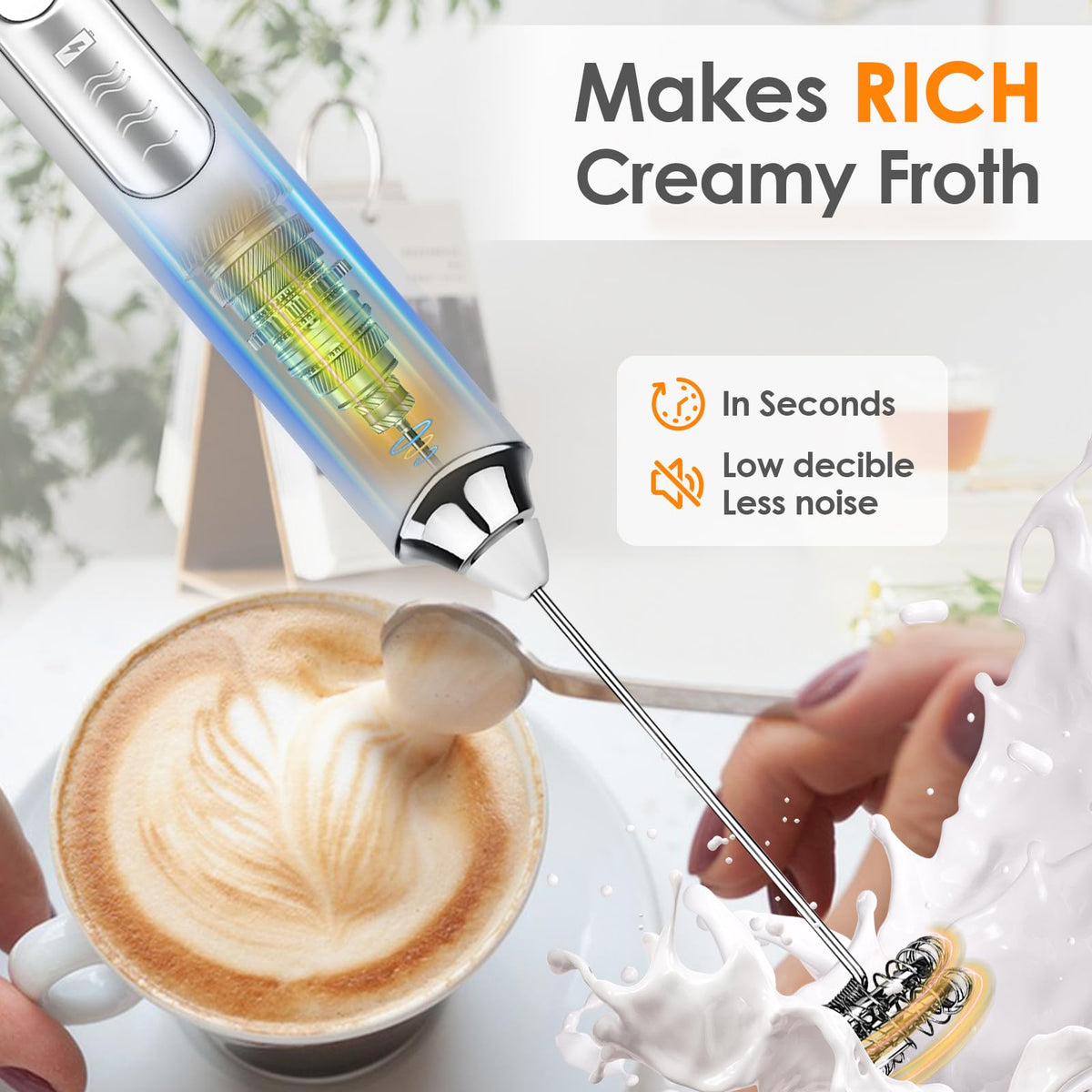 Handheld Rechargeable Milk Frother F385737