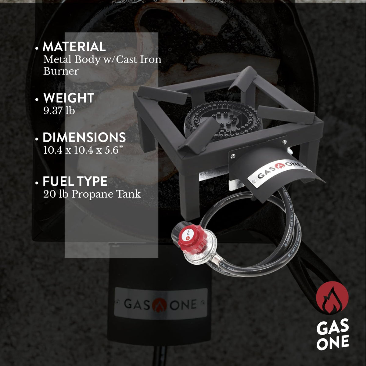 High Pressure Single Propane Burner with Heat Shield S249