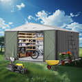 12X10FT Metal Storage Shed with Lockable Doors B354