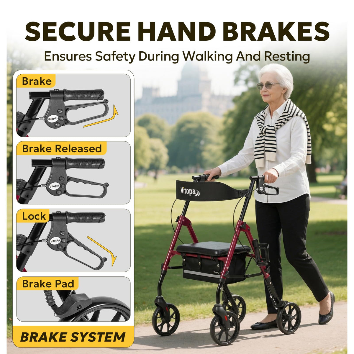 Foldable Rollator with Seat O31885