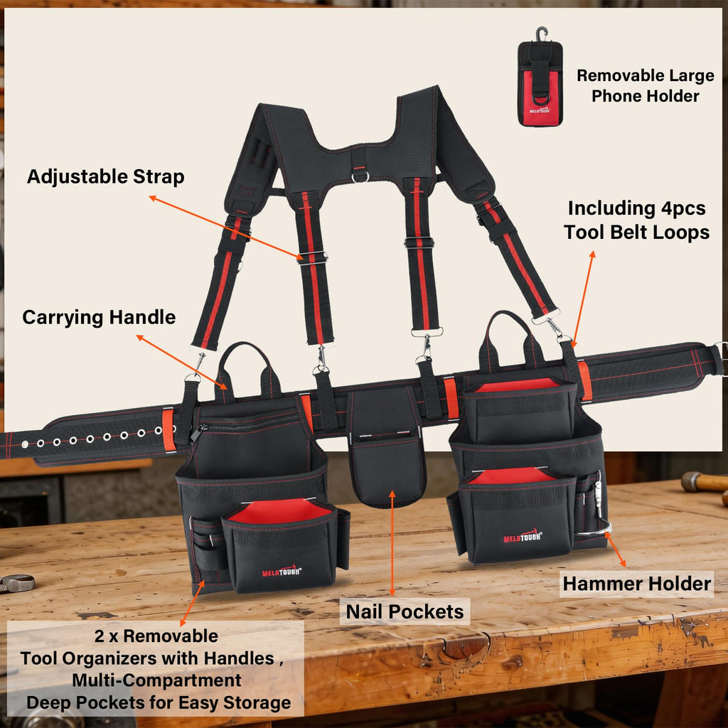 Tool Belt with Suspenders and Tool Pouch H13413