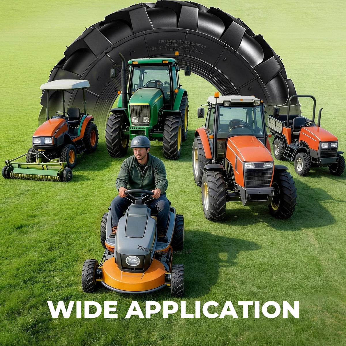 4.80x4.00x8 Lawn & Garden Mower Tires, Set of 2, 4 Ply Tubeless K9703
