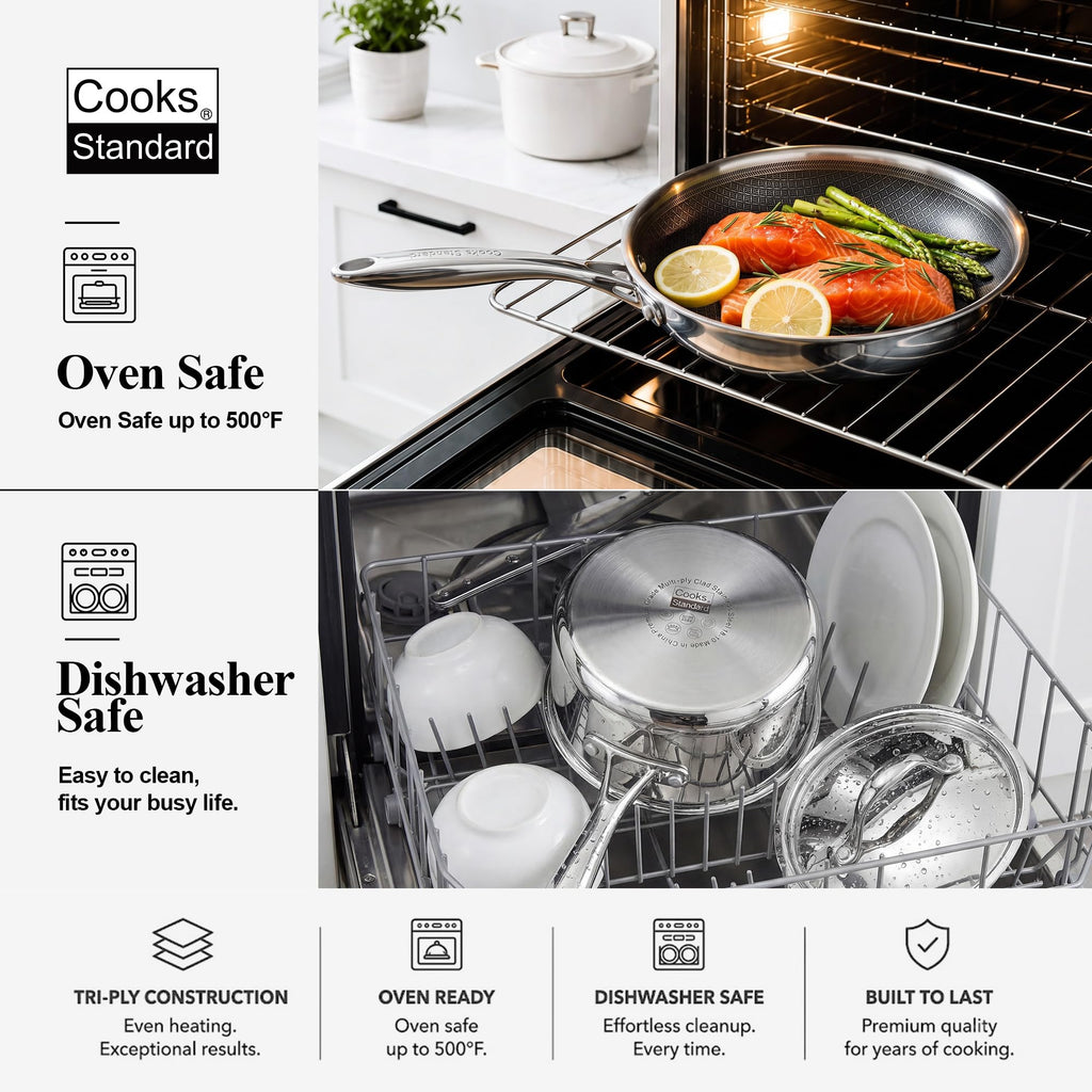 12-Piece Multi-Ply Clad Stainless Steel Cookware Set X172919