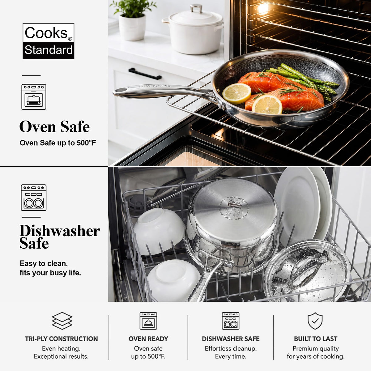 12-Piece Multi-Ply Clad Stainless Steel Cookware Set X172919