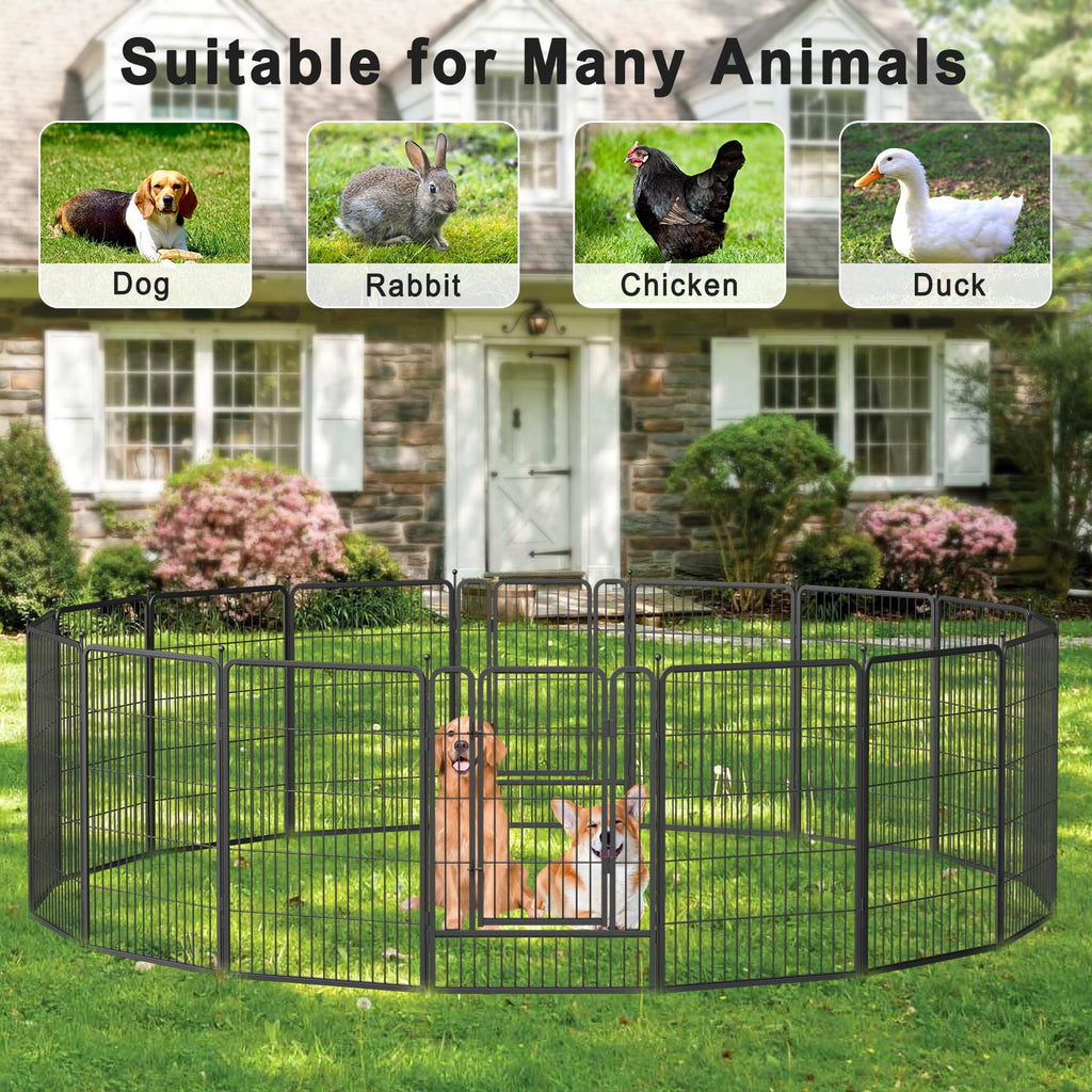 16 Panel 40" Height Dog Playpen with Doors C973