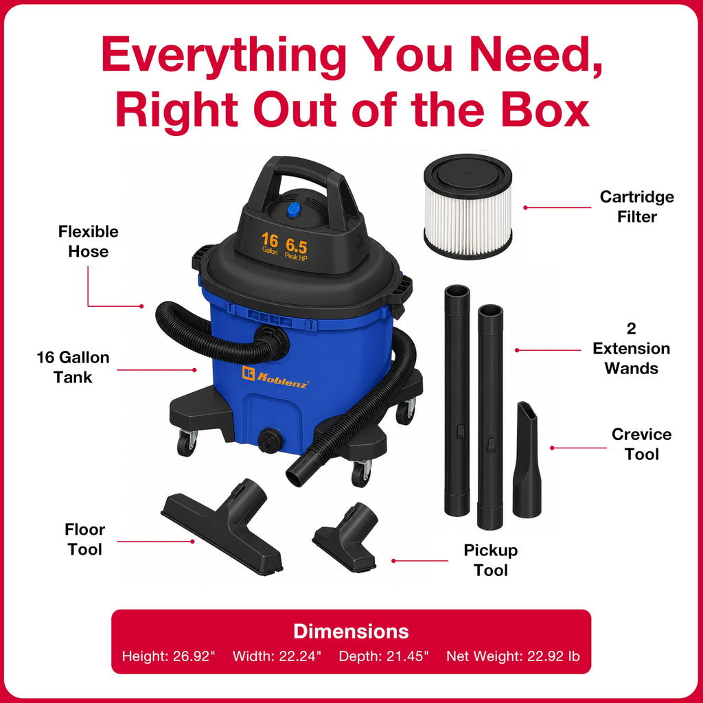 16 Gallon Wet Dry Vacuum Cleaner M7277