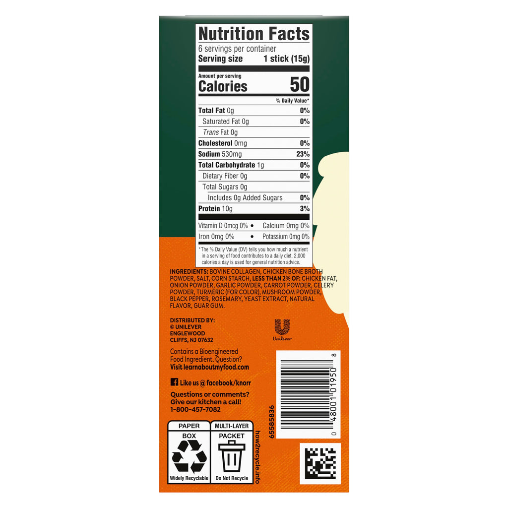 Chicken Bone Broth Instant Powder Mix Packets, 6 Count N6029