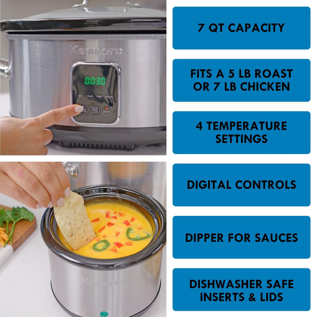 7 qt Programmable Slow Cooker with Dipper D91441