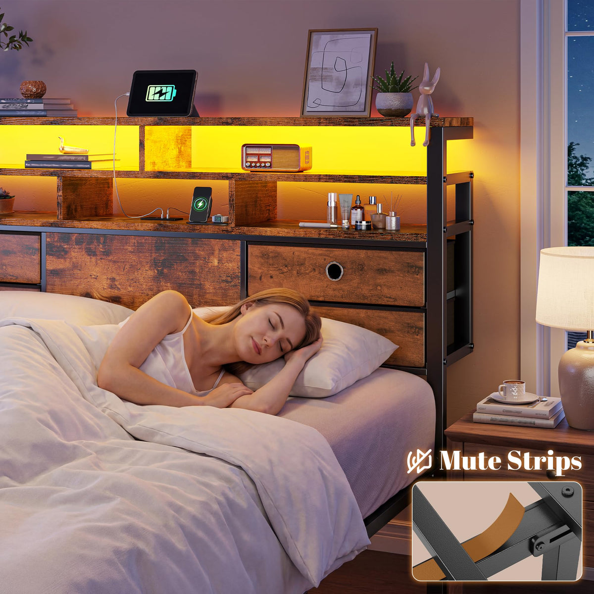 Queen Bed Frame with 4 Drawers W20804