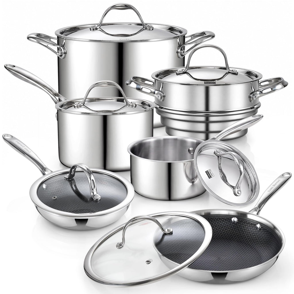 12-Piece Multi-Ply Clad Stainless Steel Cookware Set X172919