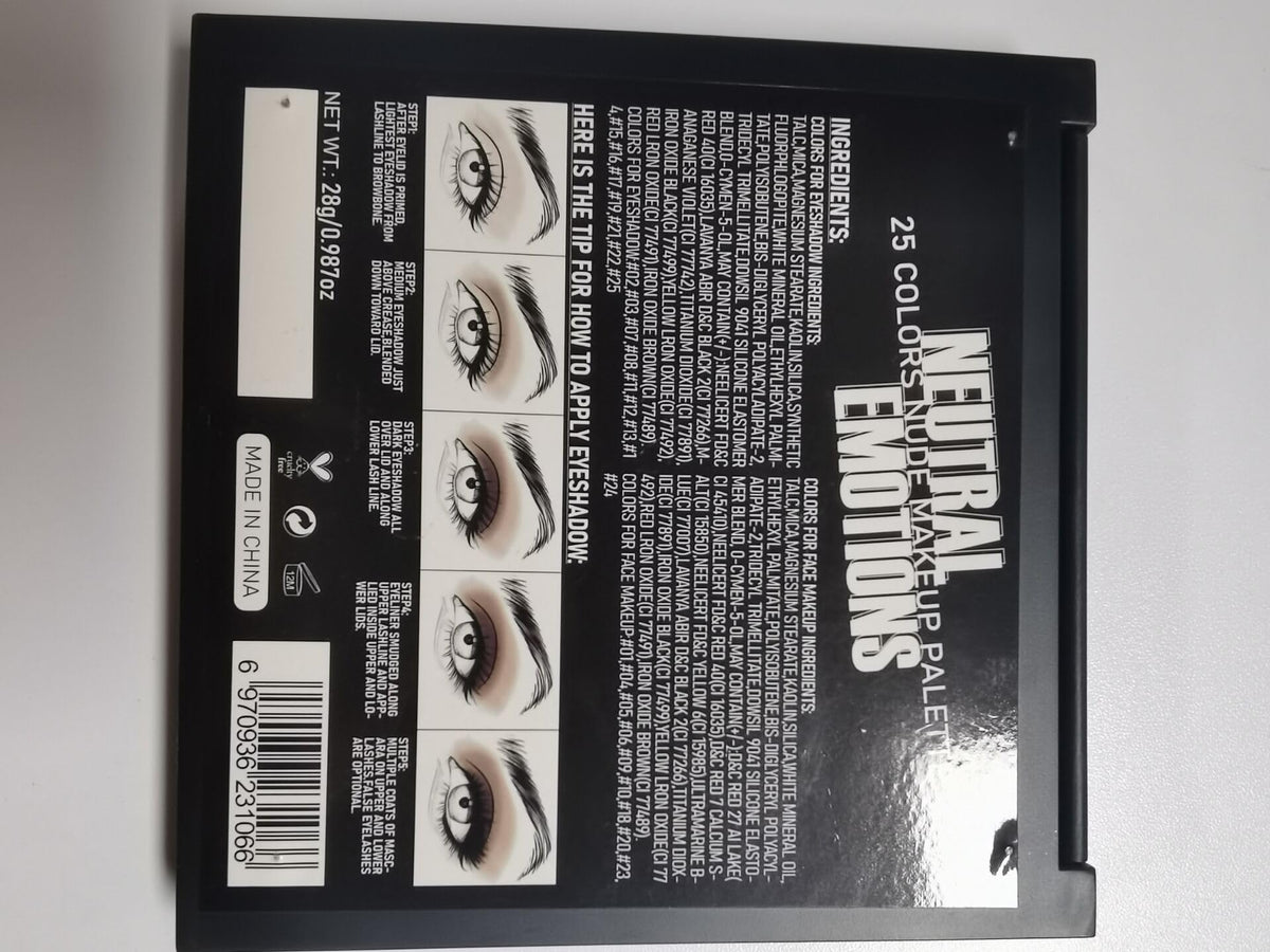 Nude Neutral Matte Shimmer 25 Shades Eyeshadow Palette O4736