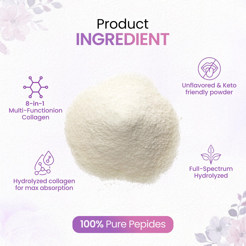Multi Collagen Peptides Powder 1lb Types I II III V X R4461