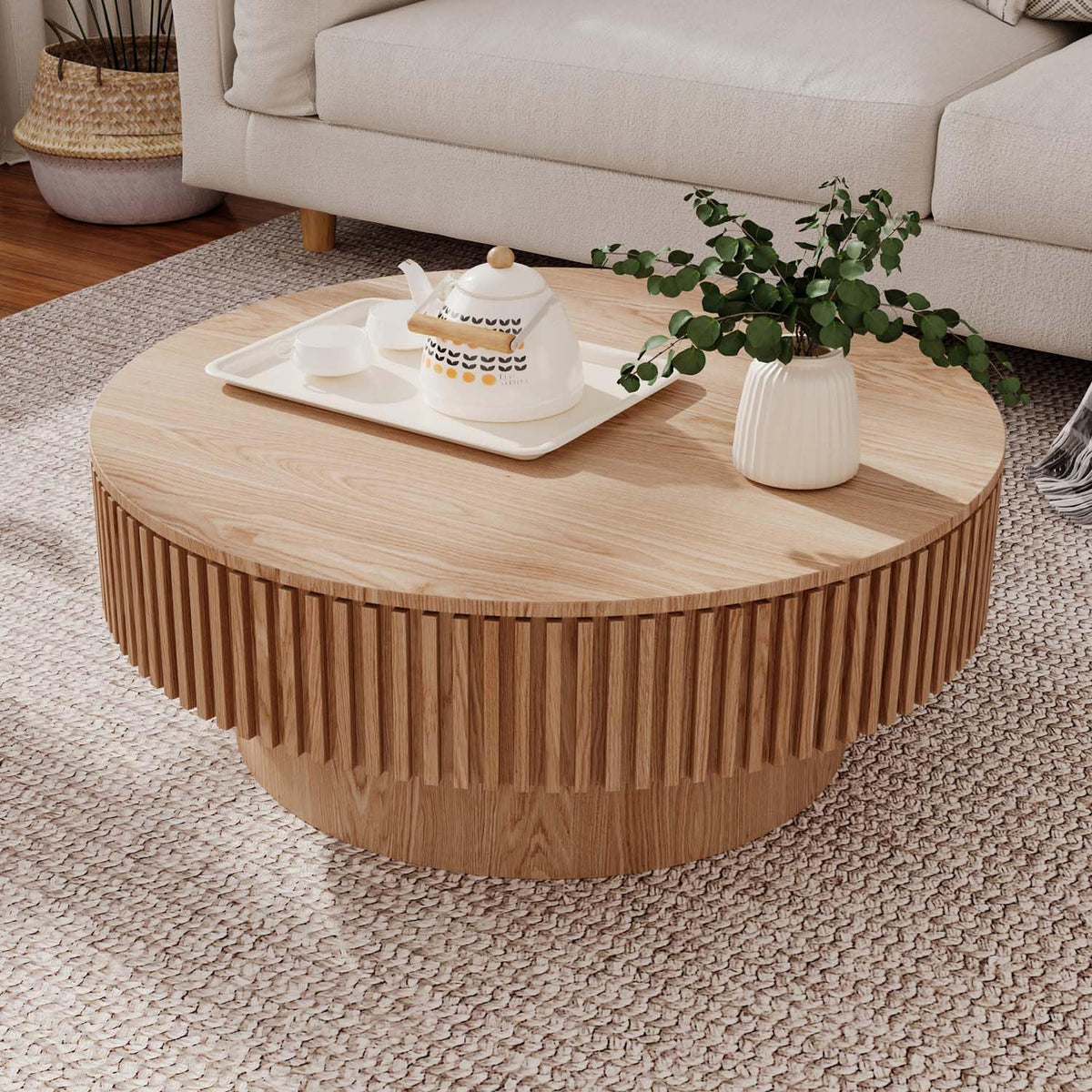 Round Coffee Table with Storage K677181