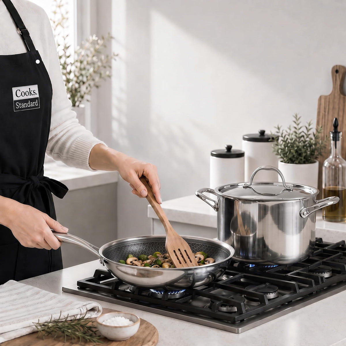 12-Piece Multi-Ply Clad Stainless Steel Cookware Set X172919