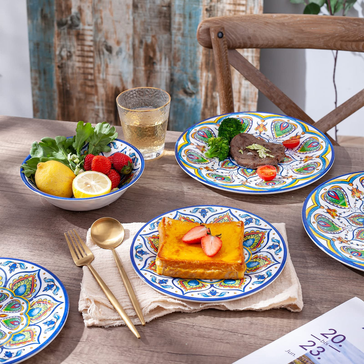 12 Pcs Melamine Dinnerware Set V32252