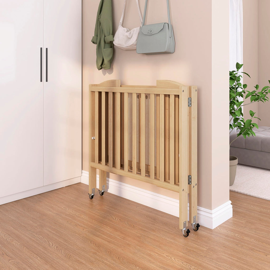 2-in-1 Portable Mini Crib with Mattress X9009
