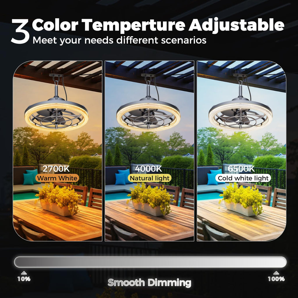 20" Outdoor Ceiling Fan with Light Q860