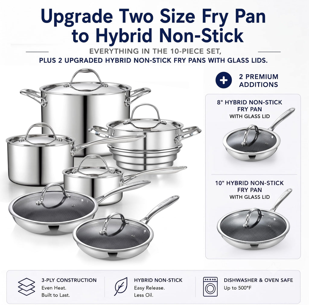 12-Piece Multi-Ply Clad Stainless Steel Cookware Set X172919