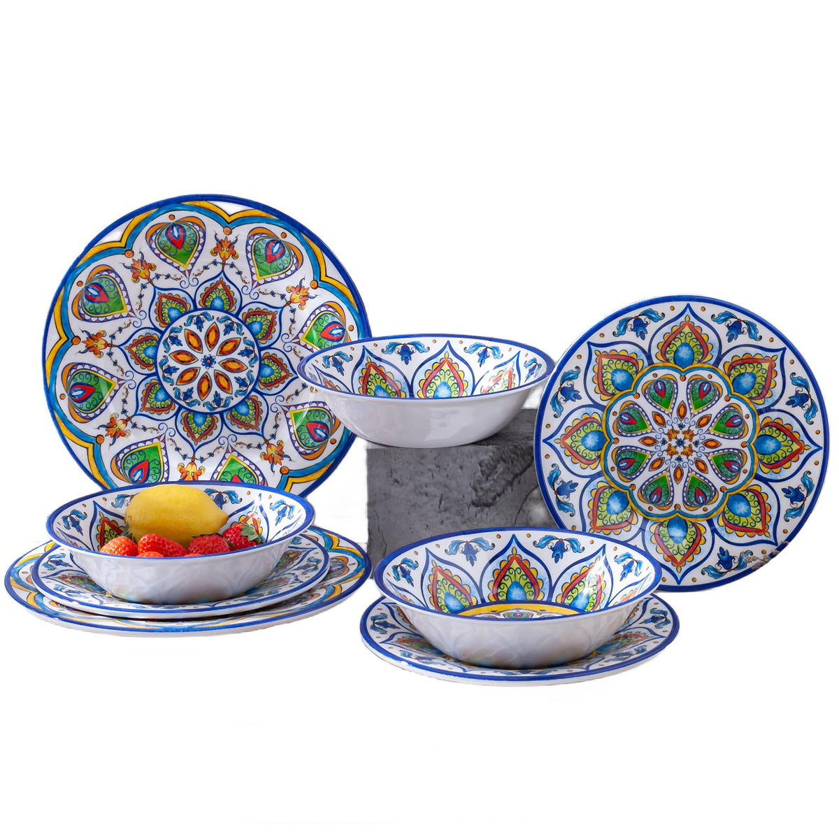 12 Pcs Melamine Dinnerware Set V32252